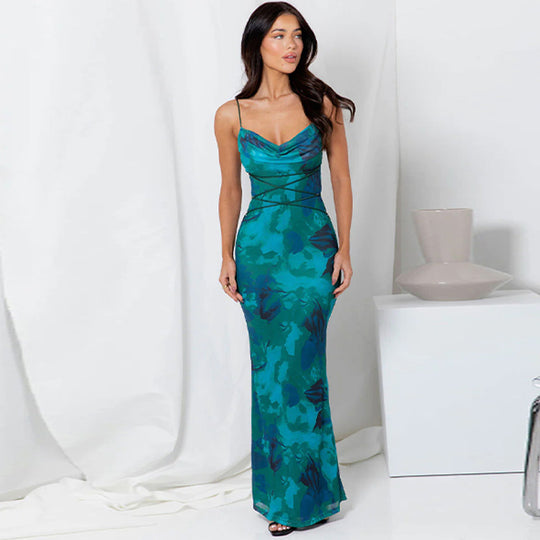 Damen Maxikleid mit eleganter Blumenmusterung EB