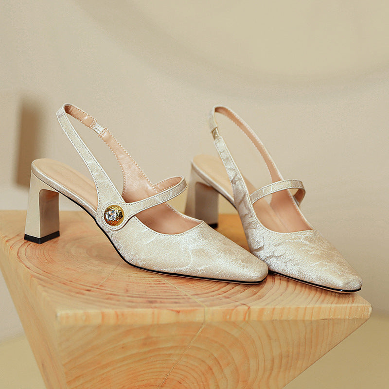 Damen Slingback-Pumps mit eleganter Schnallenverzierung EB
