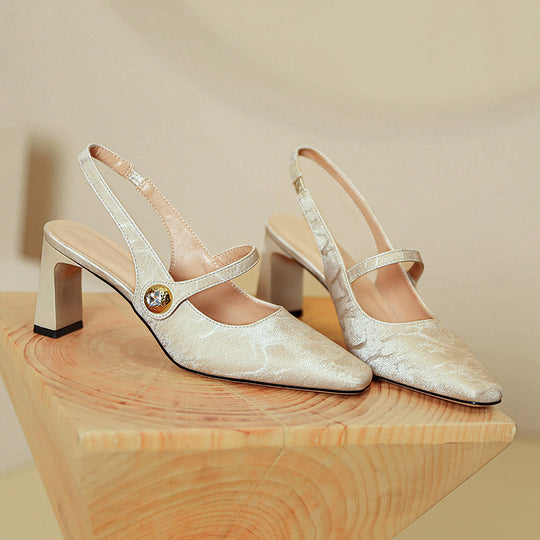 Damen Slingback-Pumps mit eleganter Schnallenverzierung EB