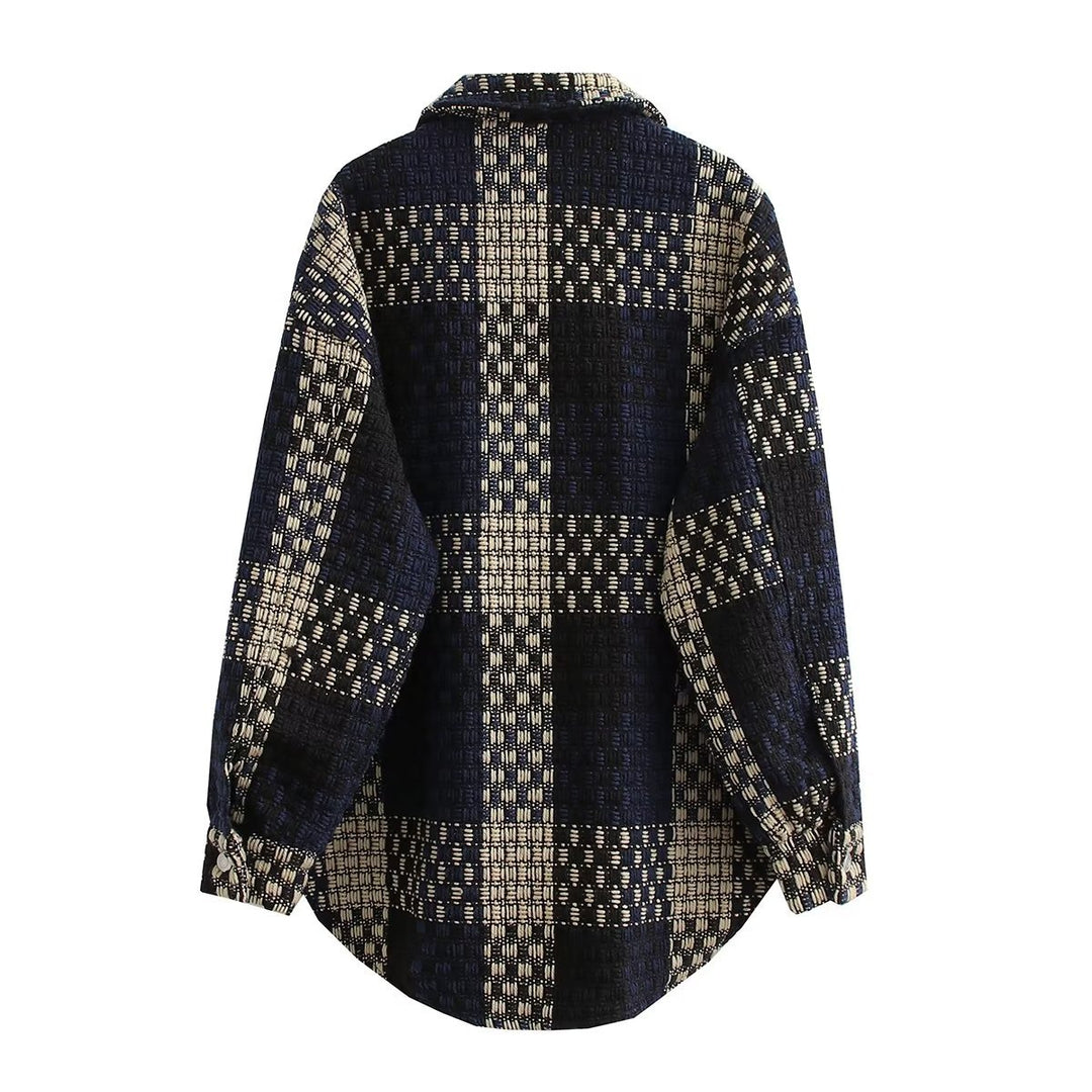 Damen Übergangsjacke im Patchwork-Design mit praktischen Taschen und lässigem Schnitt EB