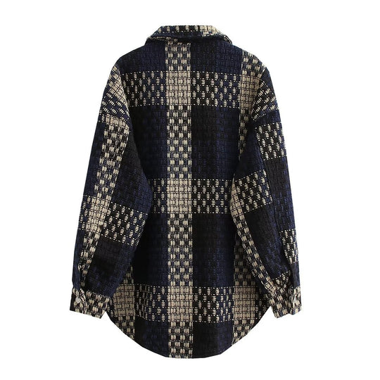 Damen Übergangsjacke im Patchwork-Design mit praktischen Taschen und lässigem Schnitt EB