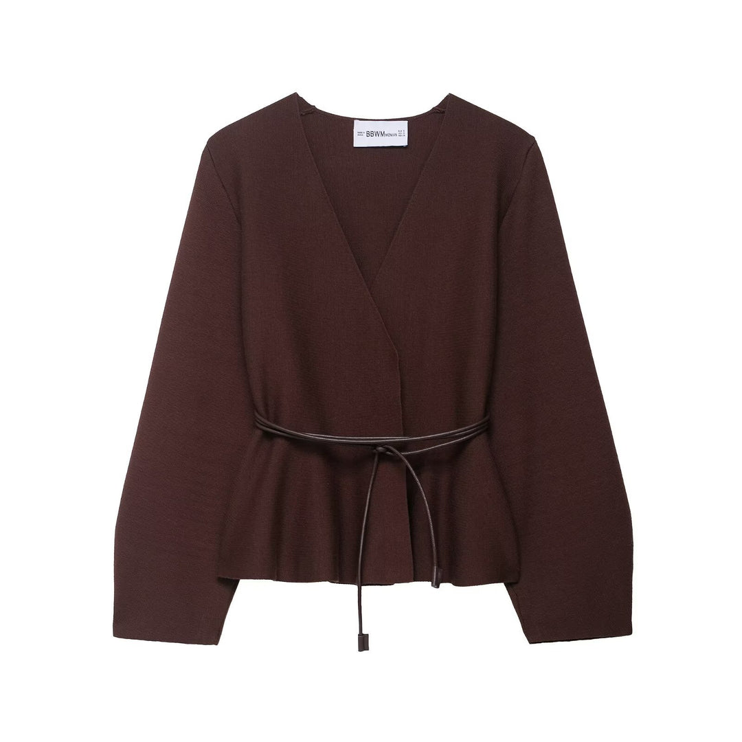 Damen Wickeljacke mit modernem Schnitt und Gürtel EB