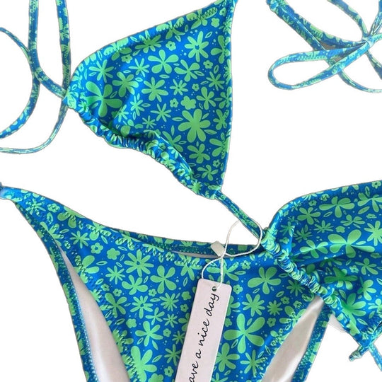 Damen Triangel-Bikini mit punktemuster EB