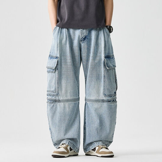 Herren nan extraweite Cargo-Jeans im Baggy-Stil mit verstärkten Knie-Nähten EB