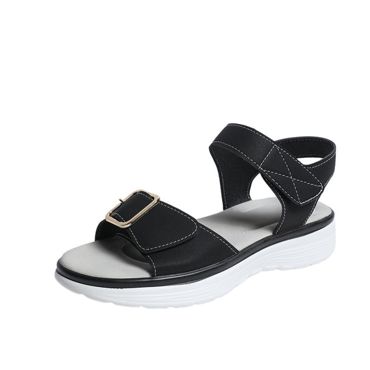 Damen Bequeme Sandalen mit verstellbarem Klettverschluss und modischem Design EB