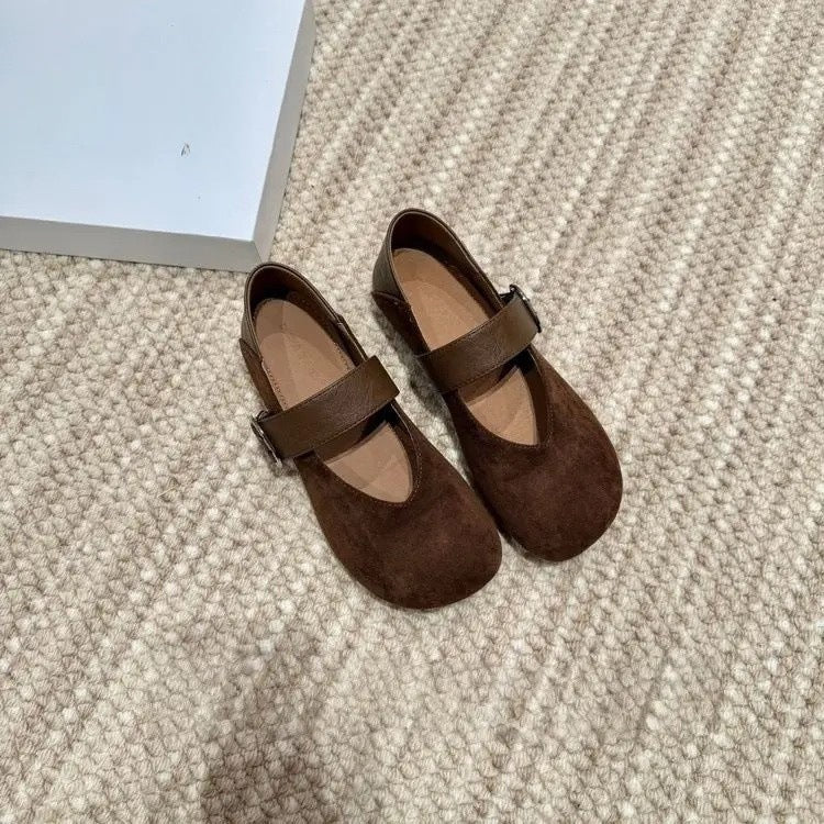 Damen Elegante Ballerinas mit modischem Riemen-Detail und bequemer Innensohle EB