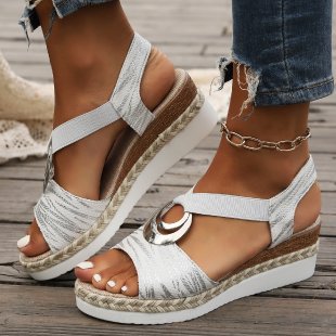 Damen Wedge-Sandaletten mit elegantem Riemendesign und komfortablem Fußbett EB