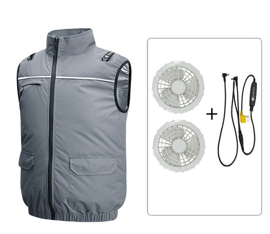 Unisex nan leichte kühlende Arbeitsweste mit integrierten Ventilatoren und externem Akku EB