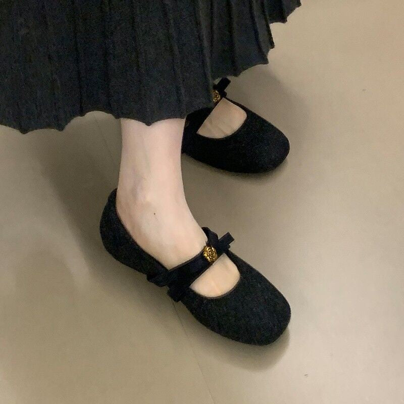 Damen Ballerinas mit modischem Schleifen-Applikation und bequemem Fußbett EB