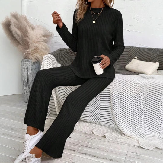 Damen Strickanzug mit attraktiven Rippen-Design und lässiger Passform EB