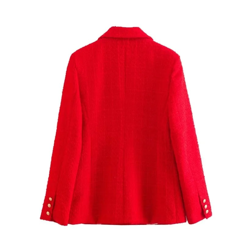 EB | Gemischter Doppelreiher Tweed Blazer Damen