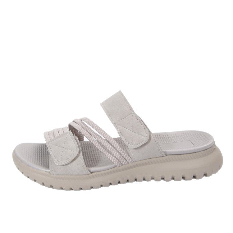 Damen komfortable Riemchensandalen mit elastischem Fußbett EB