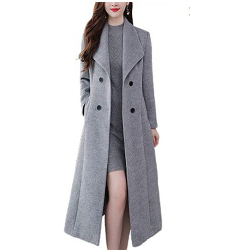 Damen Lange Wollmantel EB