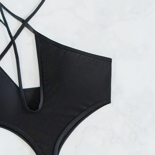 Damen Einteiler Badeanzug mit trendigem Cut-Out Design EB
