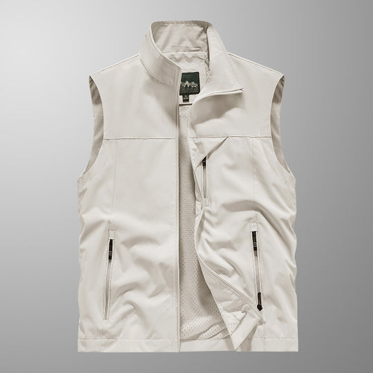 Herren Atmungsaktive Softshell-Outdoorweste mit Mesh‑Innenfutter und Reißverschlusstaschen EB