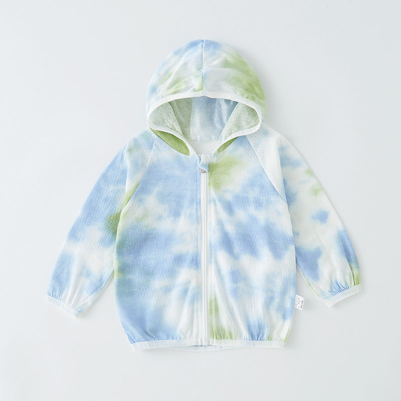 Unisex nan leichte atmungsaktive Kapuzen-Zip-Jacke aus Musselin für Babys mit Hasenmotiv EB