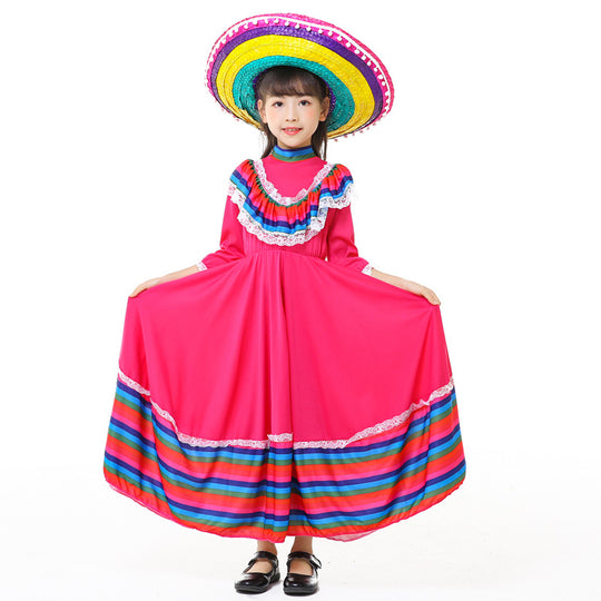 Mädchen Trachtenkleid mit buntem Saum EB