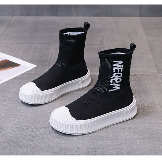 Damen modische Sockensneaker mit elastischem Schaft und modernem Design EB