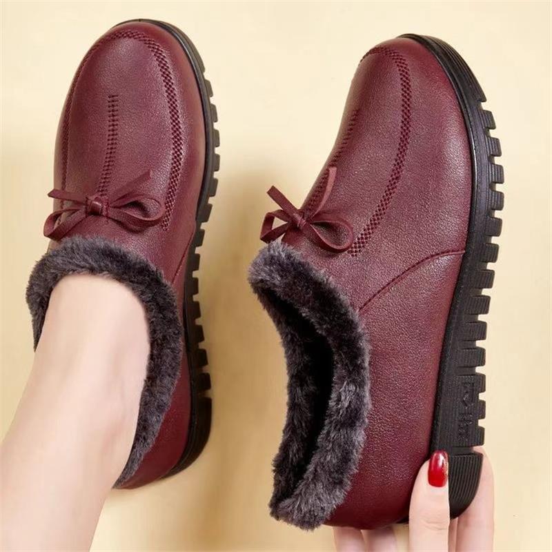 Damen Warme Sneaker mit gefüttertem Kragen und modischem Schleifendetail EB