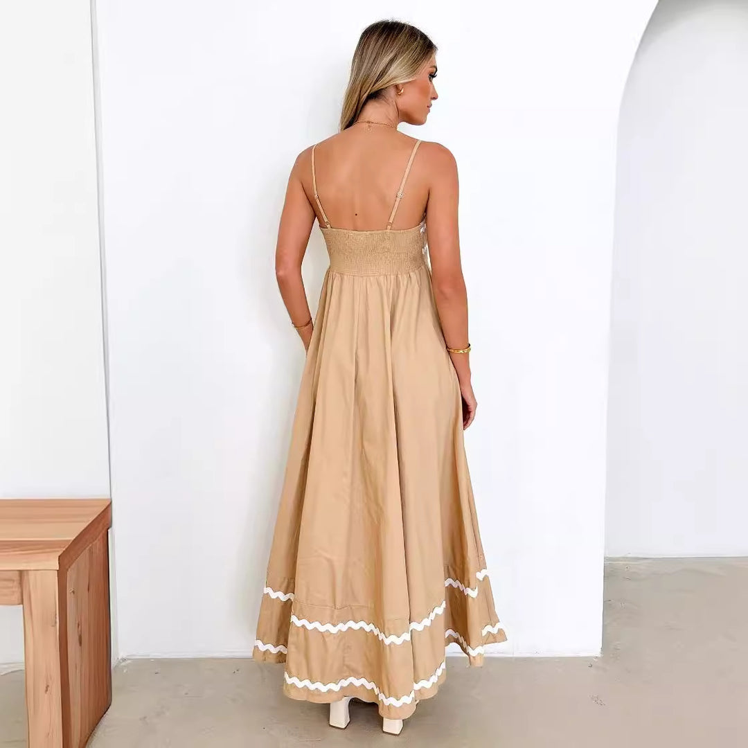 Damen Maxikleid mit eleganten Rüschendetails EB