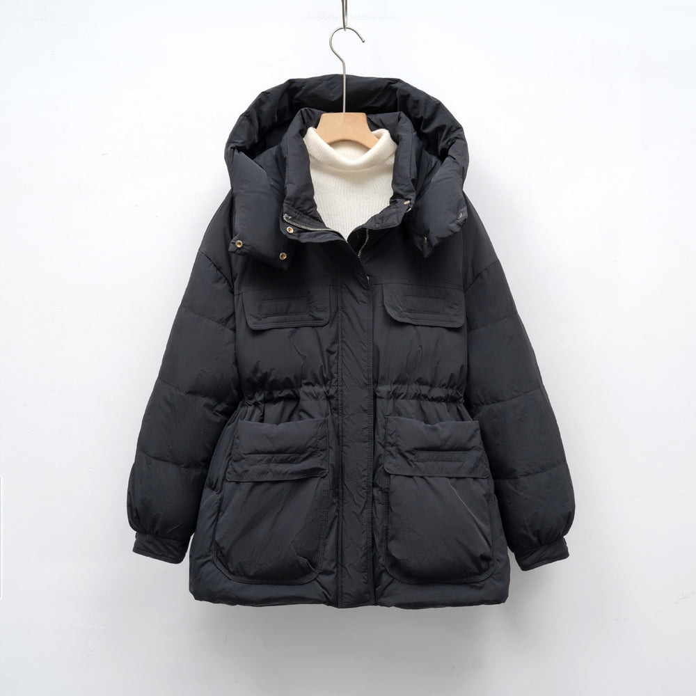 Damen gesteppte Winterjacke mit voluminösem Schnitt und praktischen Taschen EB