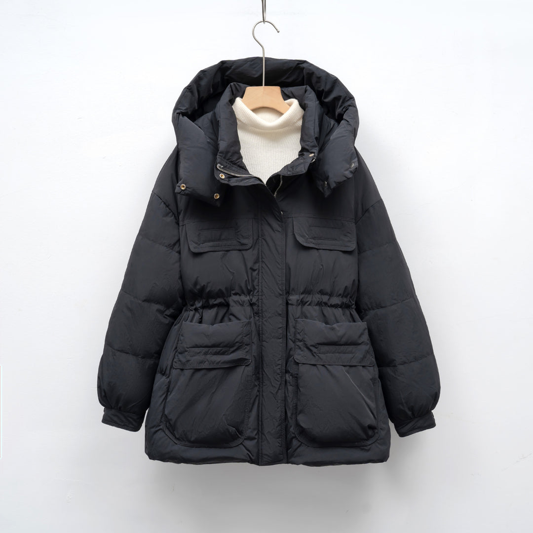 Damen gesteppte Winterjacke mit voluminösem Schnitt und praktischen Taschen EB