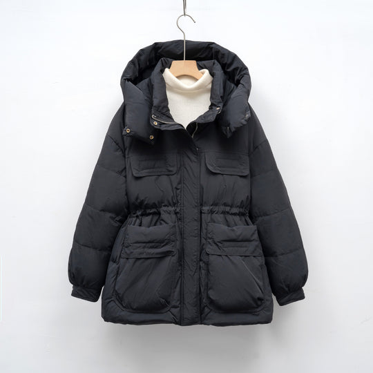 Damen gesteppte Winterjacke mit voluminösem Schnitt und praktischen Taschen EB