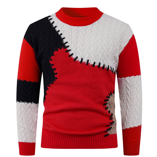 Herren Stilvoller Strickpullover mit einzigartigen geometrischen Mustern EB