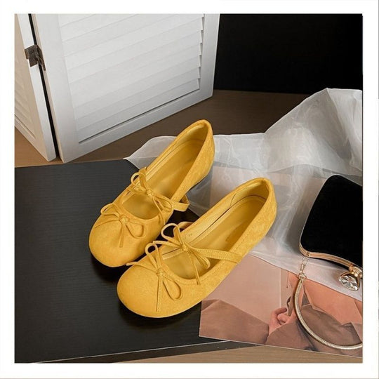 Damen bequeme Ballerinas mit dekorativen Schleifen EB