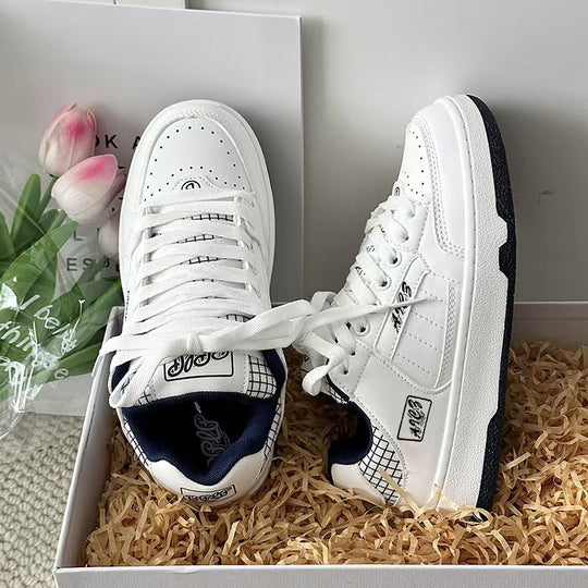 Damen Modische Sneakers mit kariertem Design und weicher Polsterung EB