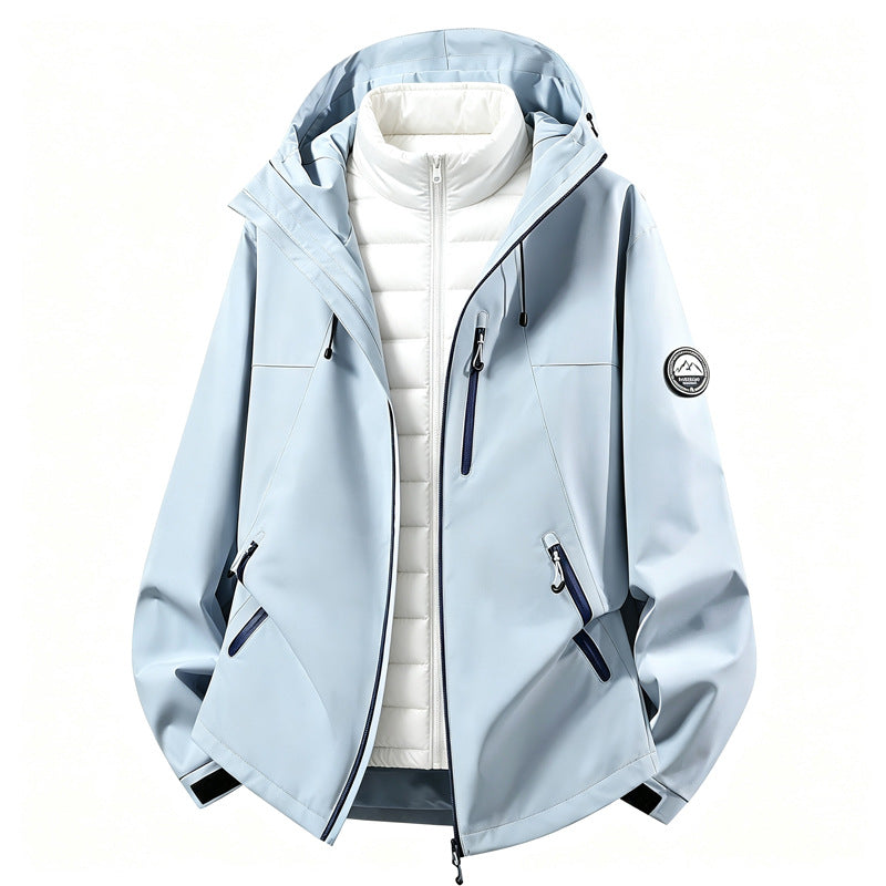 Damen kombinierbare Softshell Outdoorjacke mit abnehmbarer Steppinnenjacke EB