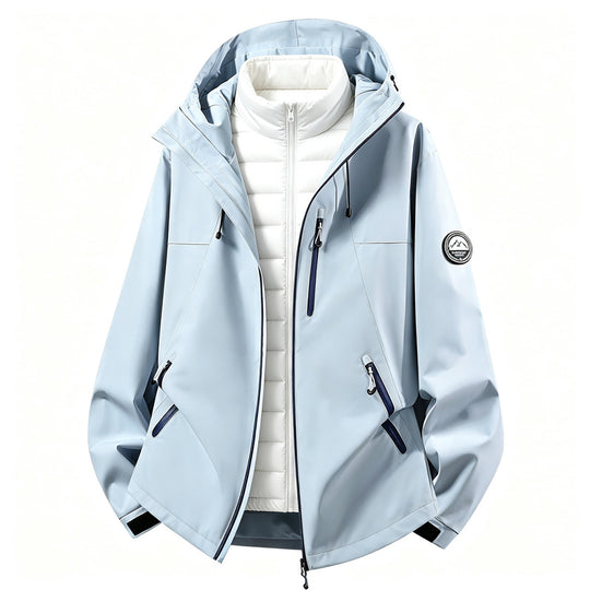 Damen kombinierbare Softshell Outdoorjacke mit abnehmbarer Steppinnenjacke EB