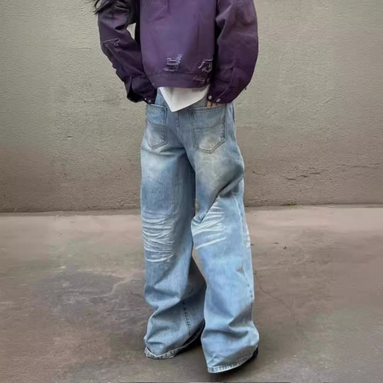 Damen Baggy-Jeans mit modischem Vintage-Look und lässigen Details EB