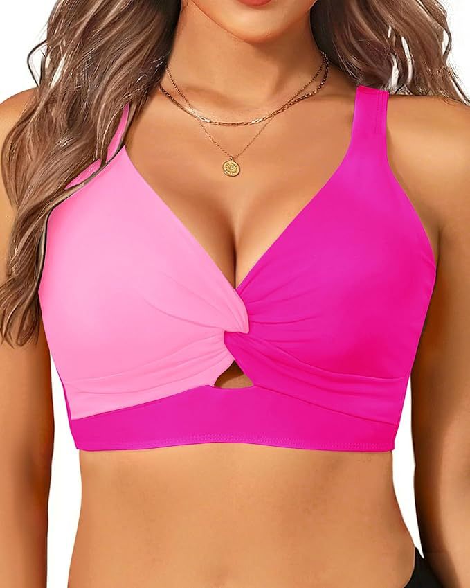 Damen sportliches Bikinioberteil mit floralem Design EB