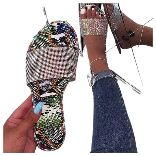 Damen Luxus Hausschuhe mit Strass-Details EB