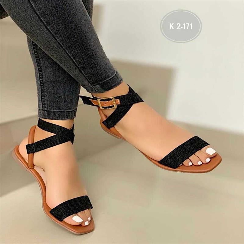 Damen Riemensandalen mit verstellbarem Kreuzriemen und funkelnden Akzenten EB