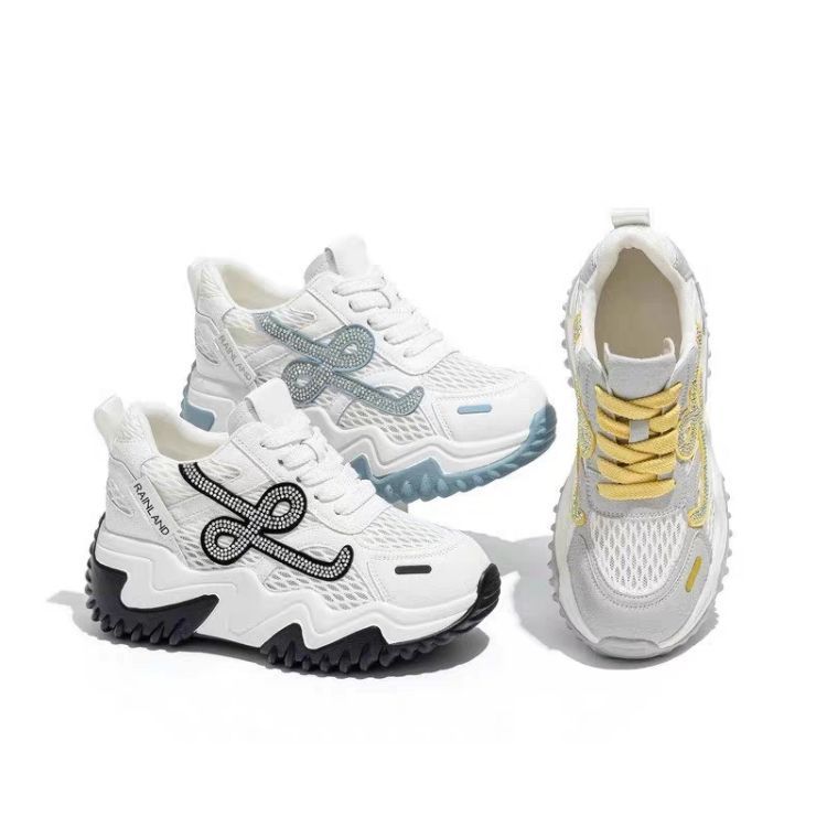 Damen modische Sneakers mit glitzernden Akzenten und atmungsaktivem Obermaterial EB