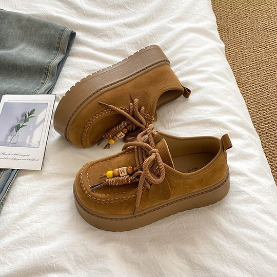 Damen Plattform Sneakers mit lässigem Wildleder-Obermaterial EB