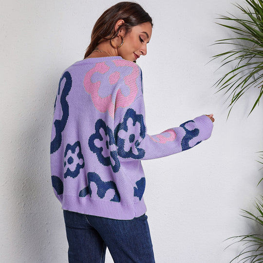 Damen Sweatshirt mit floralem Muster und komfortablem Schnitt EB