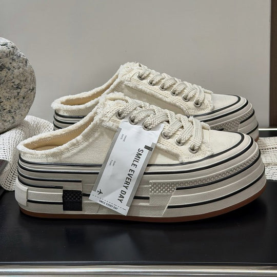 Damen Plateau Sneakers im Street-Style mit modernen Textil-Details EB