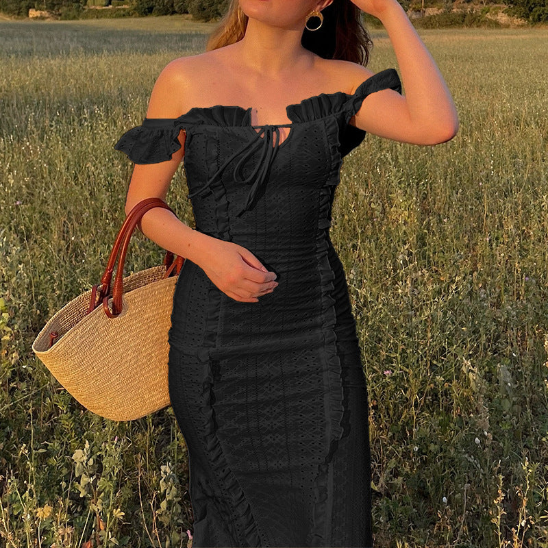Damen Sommerliches Maxikleid mit Rüschendetails EB