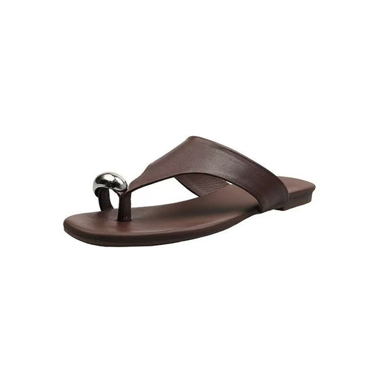 Damen Zehentrenner Sandalen mit schickem Metallakzent EB