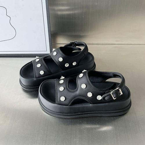 Damen modische Sandalen mit luxuriösen Verzierungen EB
