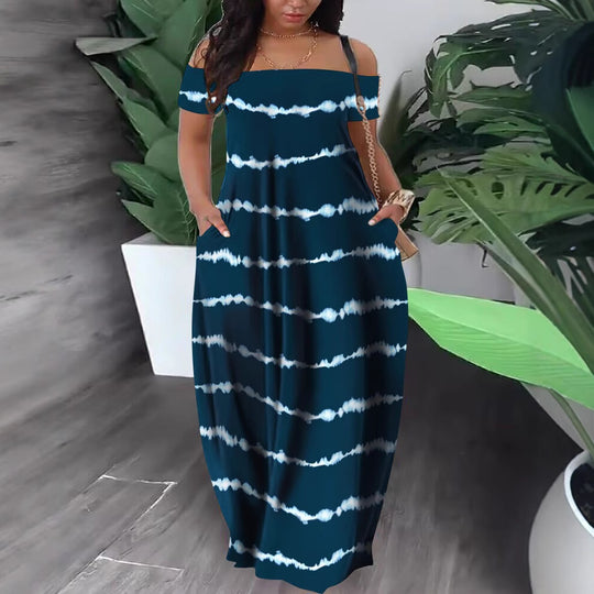 Damen Maxi-Kleid mit Off-Shoulder Design EB