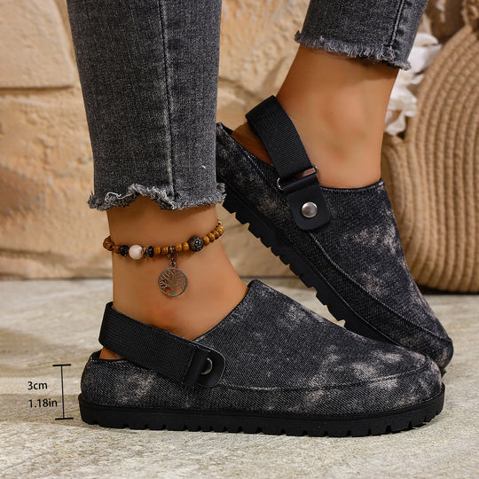 Damen Komfortable Clogs mit verstellbarem Riemen EB