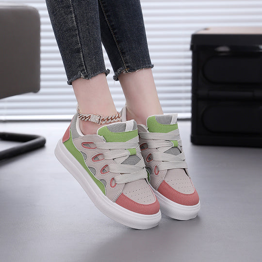 Damen modische Sneakers mit elastischen Schnürsystem und atmungsaktiver Oberfläche EB