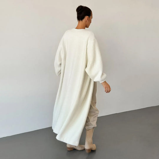 Damen eleganter Bouclé-Mantel EB