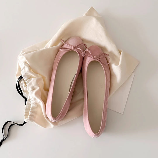 Damen Ballerinas mit zartem Schleifen-Detail und hochwertigem Wildleder EB