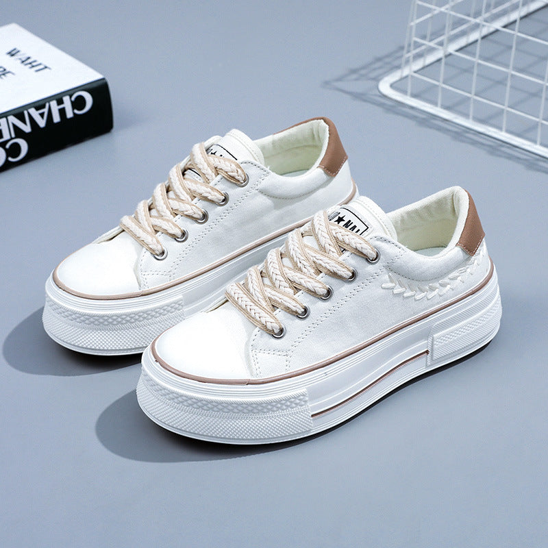 Damen Sneaker mit hoher Plateausohle und atmungsaktivem Obermaterial EB