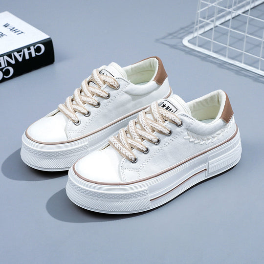 Damen Sneaker mit hoher Plateausohle und atmungsaktivem Obermaterial EB